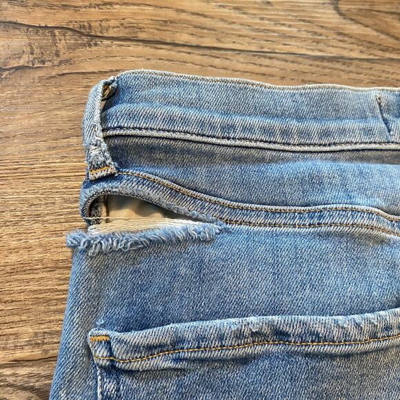 AGOLDE Sophie Medium Wash Skinny Jeans Preppy Distressed Frayed Women's size 27 - Picture 8 of 9
